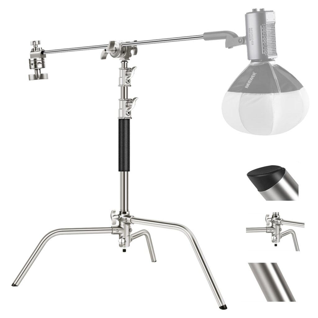 NEEWER SC17220IN Stainless Steel Heavy Duty C Stand with Boom Arm