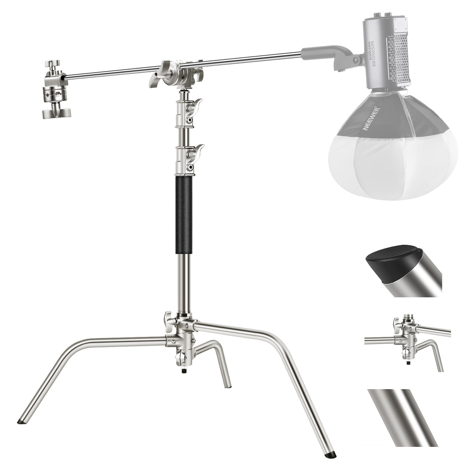 neewer-00523-1.jpg NEEWER SC17220IN Stainless Steel Heavy Duty C Stand with Boom Arm