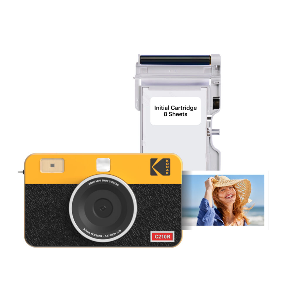 KODAK Mini Shot 2 Retro C210R Instant Camera and Printer - Yellow