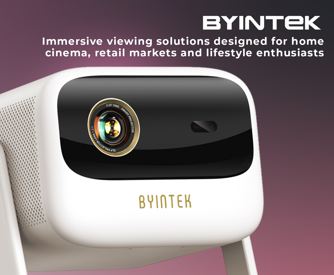 BYINTEK projector banner for home cinema and immersive viewing