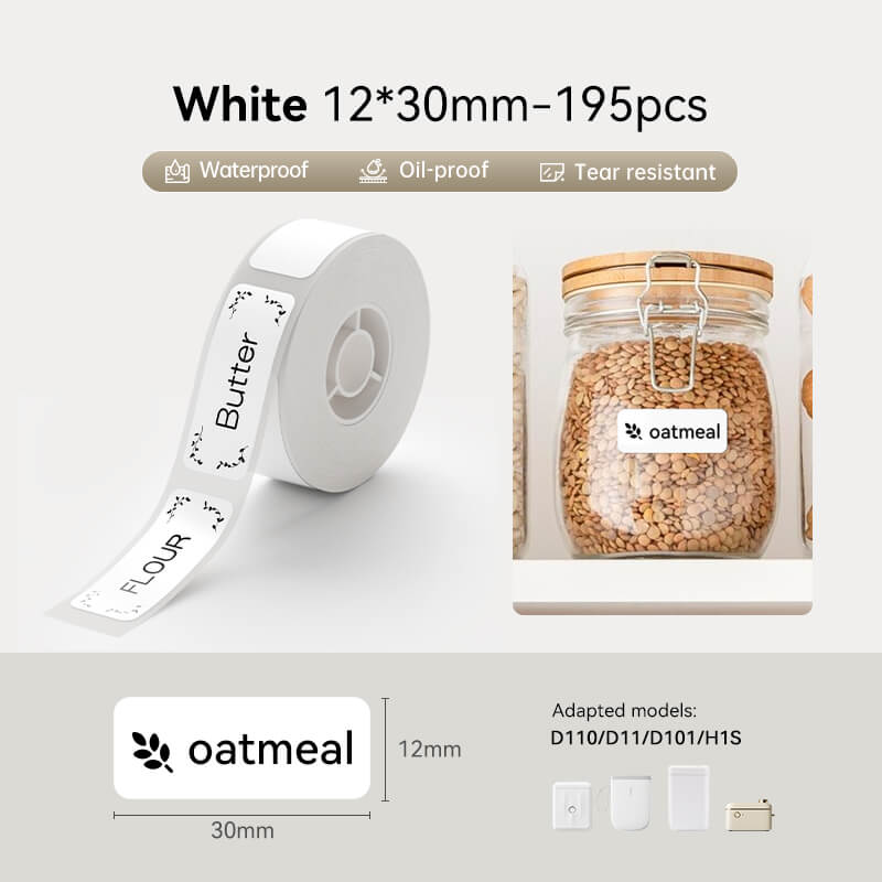 NIIMBOT T12x30mm White Thermal Label